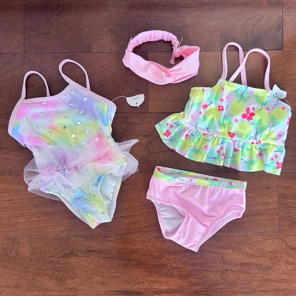 NWT Baby girl swim suits bundle of 2 size 12 months